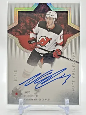 2018-19 Ultimate Collection NICO HISCHIER Auto 1/50 - BOOKEND front